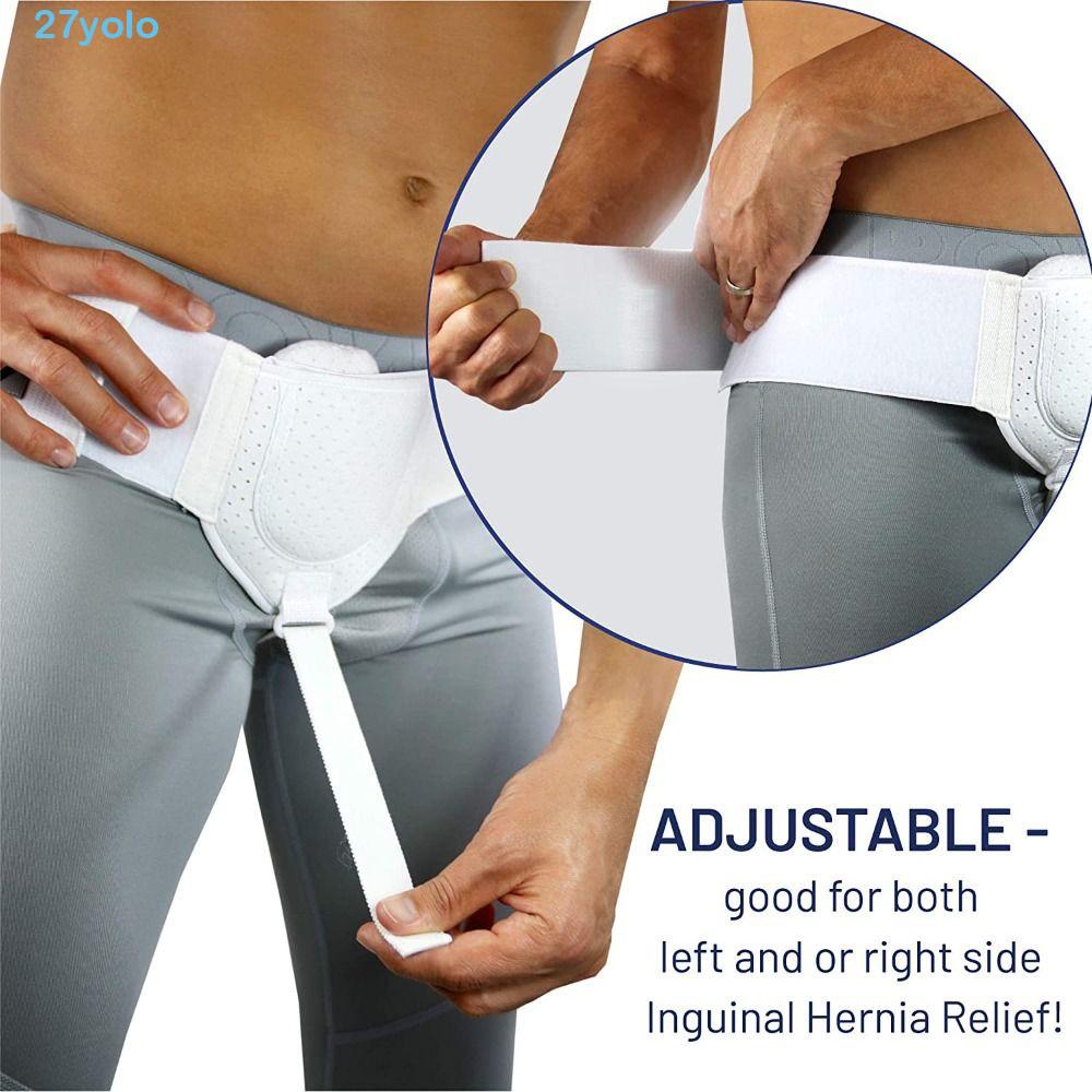 YOLO Hernia Belt, Groin Removable Hernia Brace, Recovery Strap White