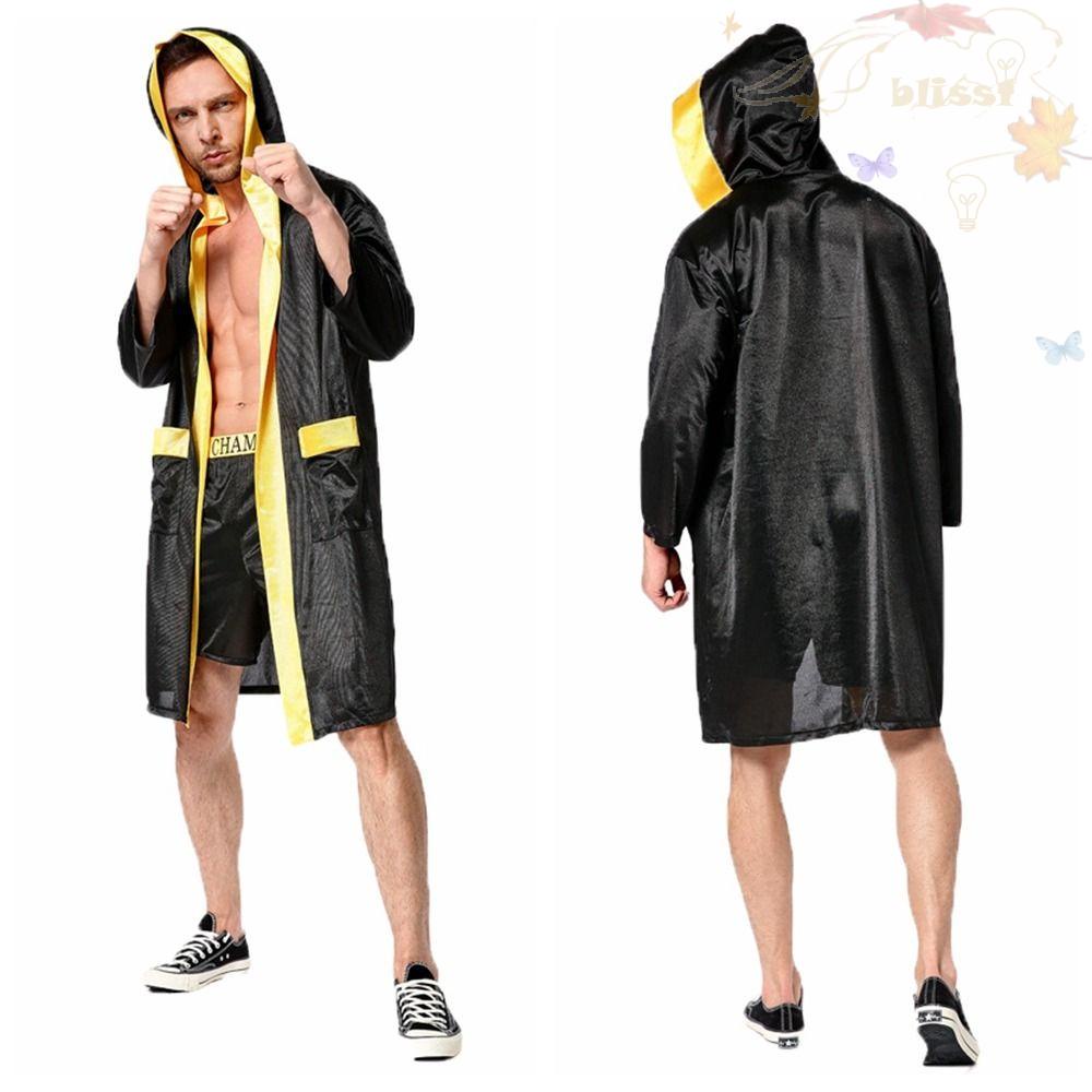 BLISS Men Boxing Robe, Long Sleeve Muay Thai Boxer Costume, Creative
