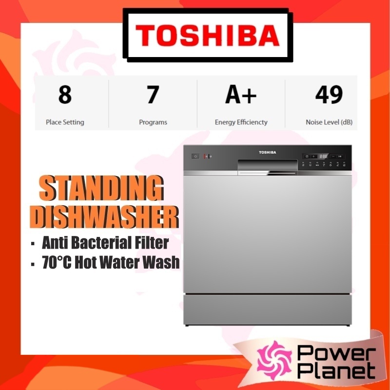 Toshiba Standing Dishwasher DW08T1 Countertop DW08T1(S)MY (Silver