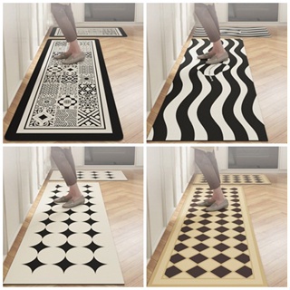 Kitchen Rugs, Non Skid Waterproof Kitchen Mats Anti-fatigue Thick Cushioned Floor  Rug( Size,color : 45x120cm-black
