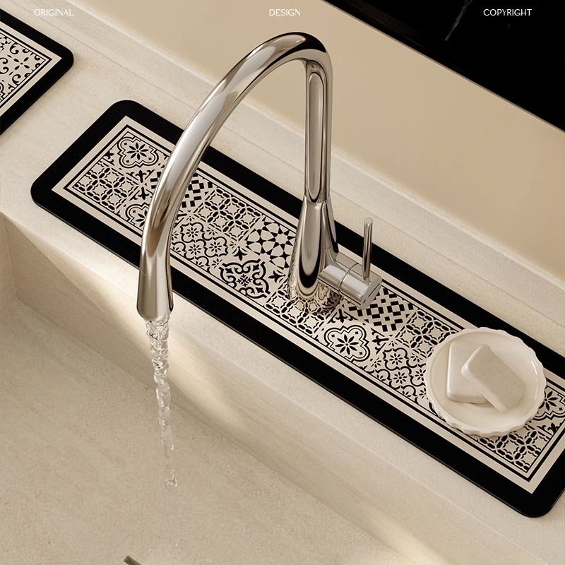 Home Kitchen Faucet Drain Pad Desktop Drying Dish Mat Water Absorbing ...