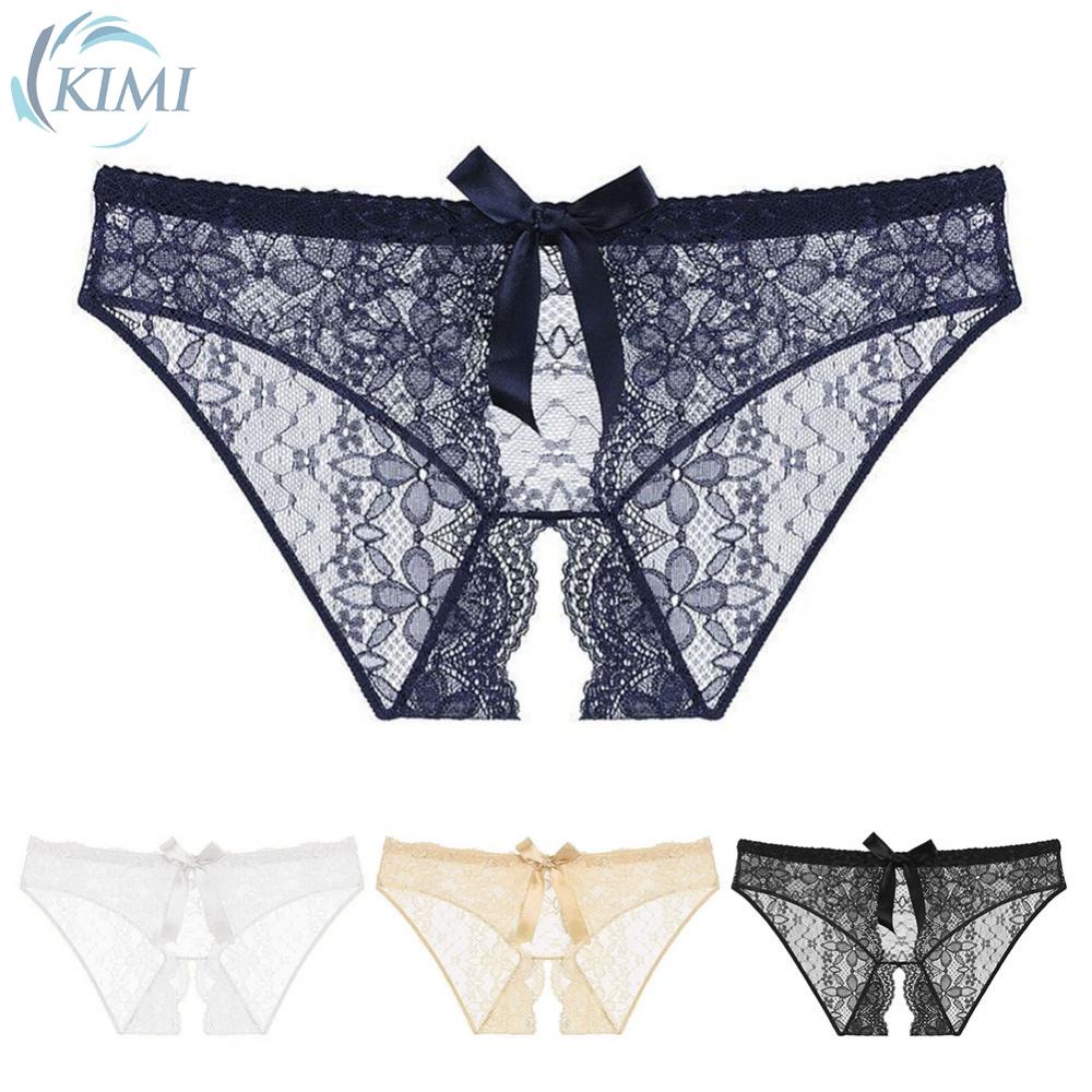 Women Lace Panties Crotchless Underwear Thongs Lingerie G-string Floral  Briefs