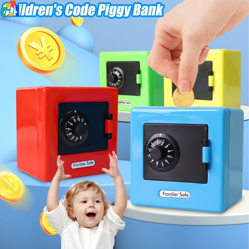 Colorful Mini Mechanical Code Lock ATM Piggy Bank Toy Durable Plastic ...