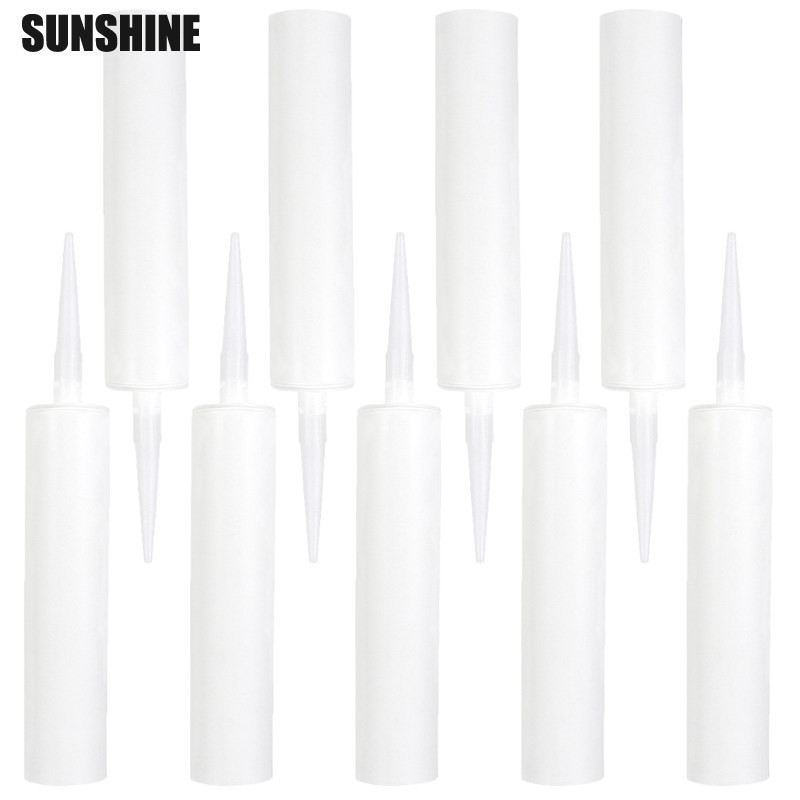 9 Pcs White Tile Caulk Tube Storage Empty Hose Squeeze Bottles Reusable Tubes Cement Silicone
