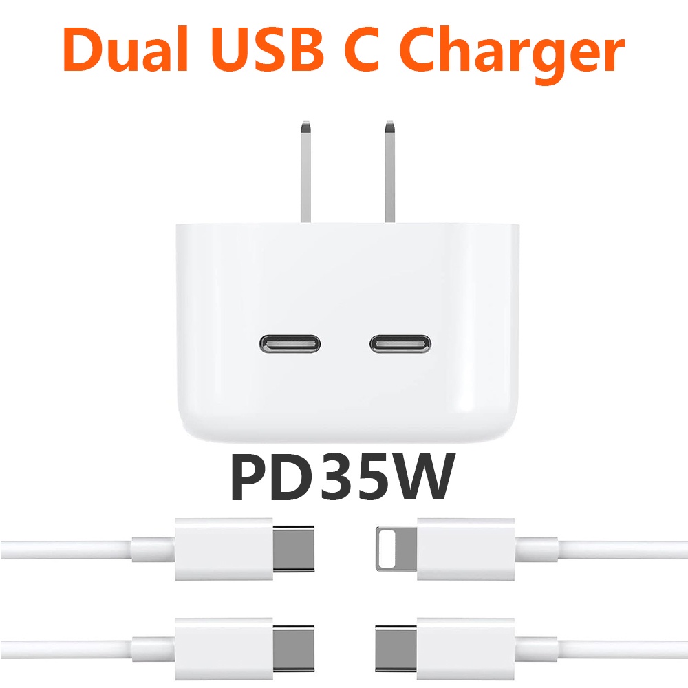 35W PD Fast Charger Dual Charger USB C Type C power Adapter for ipad