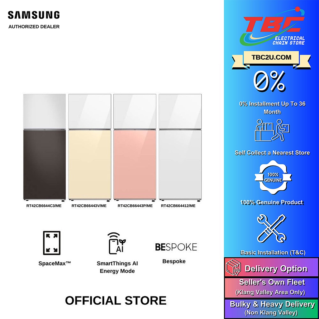 SAMSUNG 427L BESPOKE TOP MOUNT FREEZER REFRIGERATOR RT42CB6644C3ME