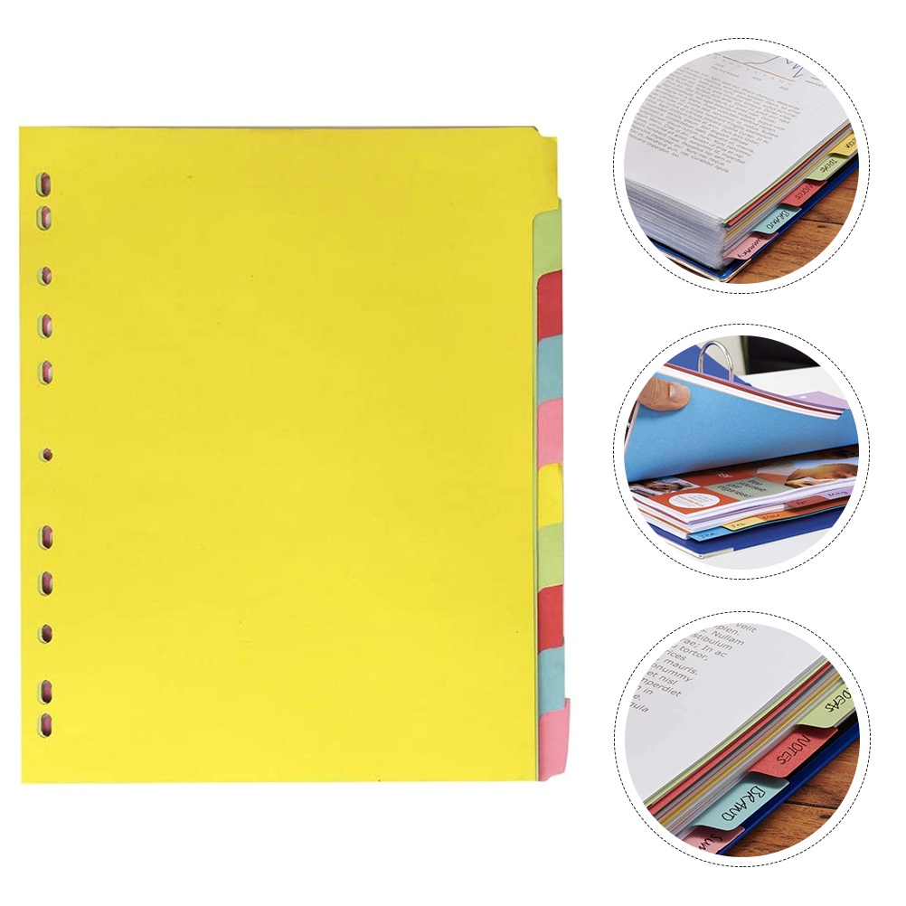 12 Pcs Page Dividers Tabs Color Sort Paper Colorful Binder Clips