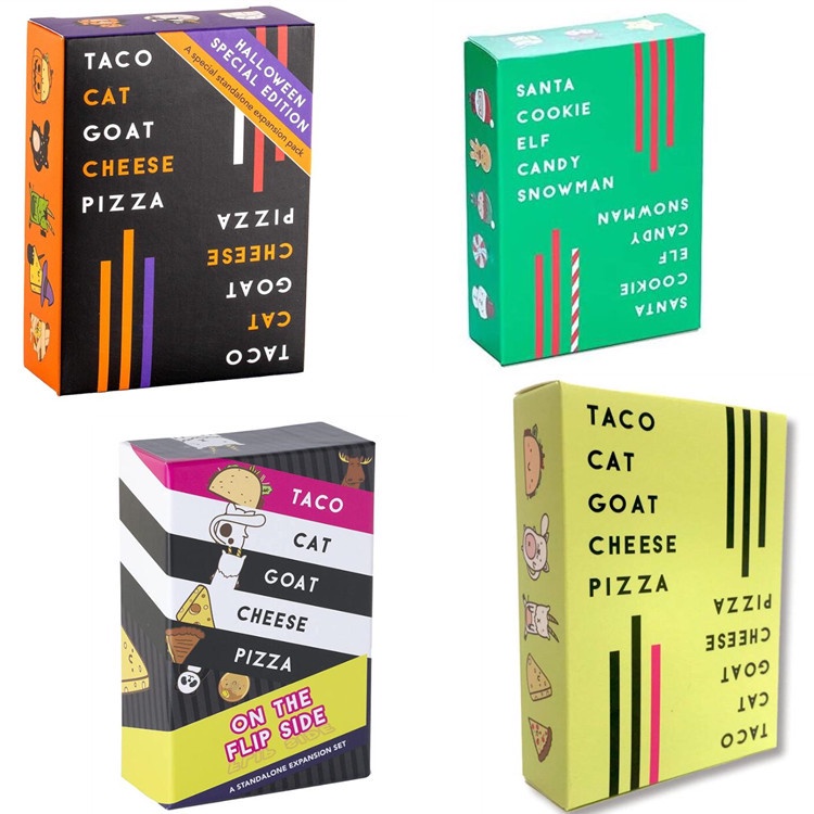 Taco Cat Goat Cheese Pizza Game Cards Santa Cookie Elf Candy Holiday