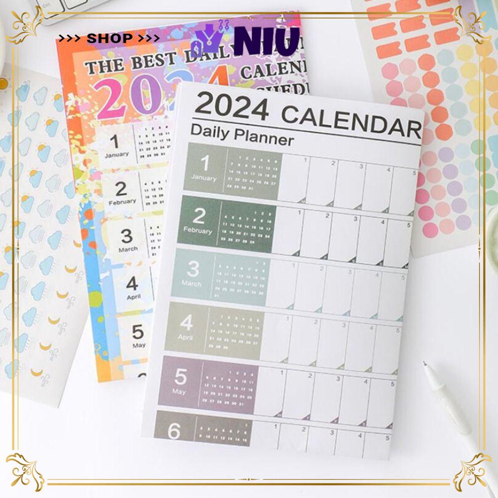 NIU Calendar Planner Sheet, 2024 Agenda Organizer Wall Hanging Calendar