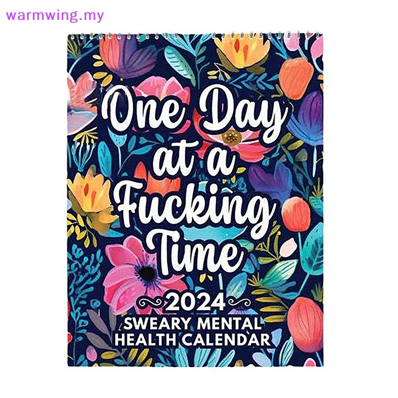 Warmwing 1PC Mental Health Desk Calendar Swear Word Planner 2024 Desk