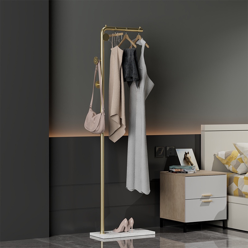 Minehome Marble Coat Rack Floor Bedroom Hanger Living Room Vertical ...
