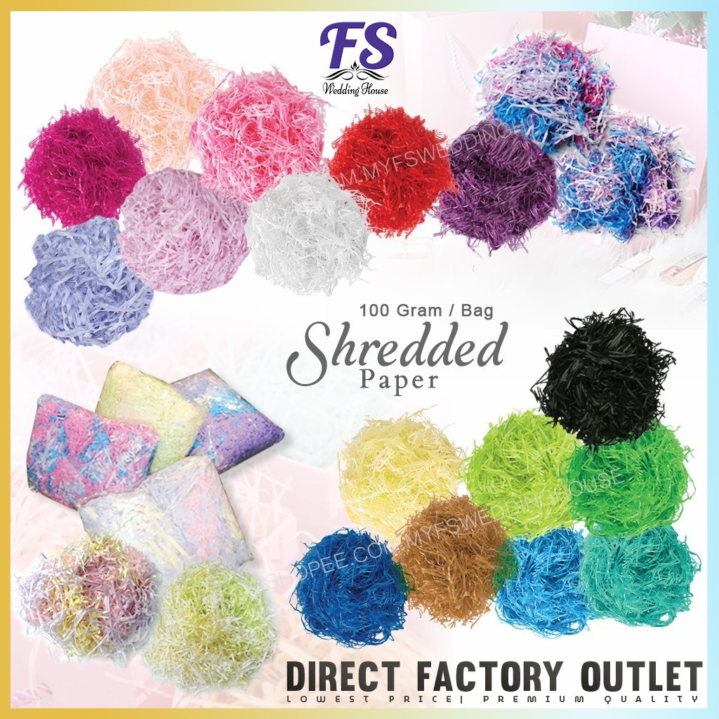 100G - Cerbisan Kertas Hiasan/Kertas Carik/Shredded Paper/礼盒填充/碎纸/Gift ...