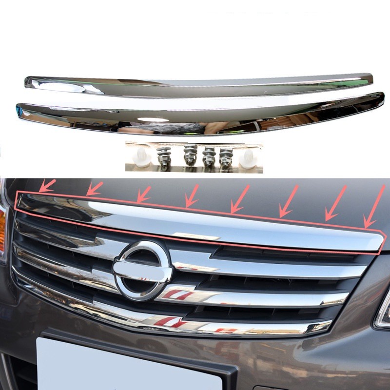 Chrome Front Bumper Grille Surround Strip For 2008-2017 Lancer Evolution (Not For Regular Lancer)