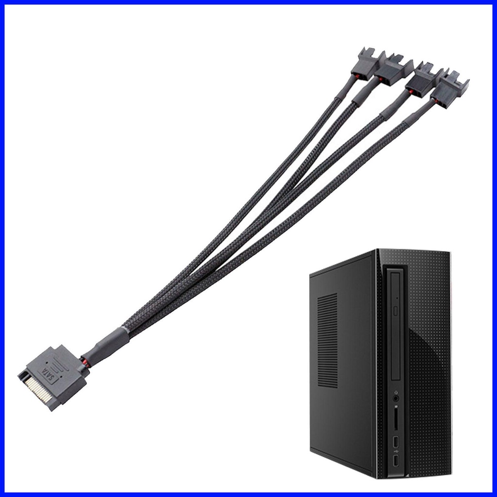 Fan Cable Extension 4in1 15 Pin to 3 Pin/4 Pin Y Splitter Cable