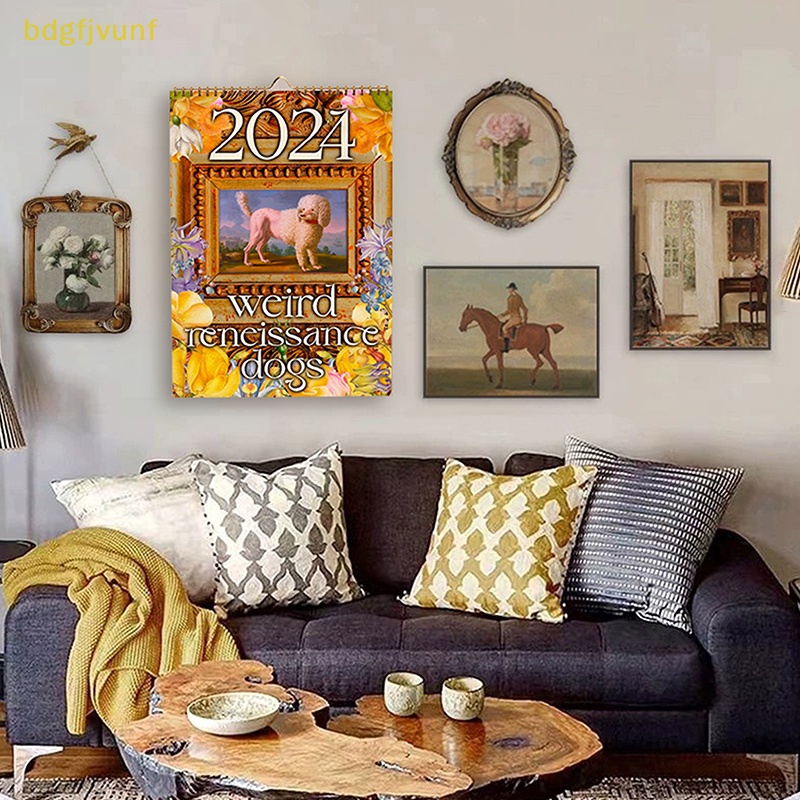 BDGF Weird Medieval Dogs Calendar 2024 Dog Wall Caledar Funny Dogs Wall