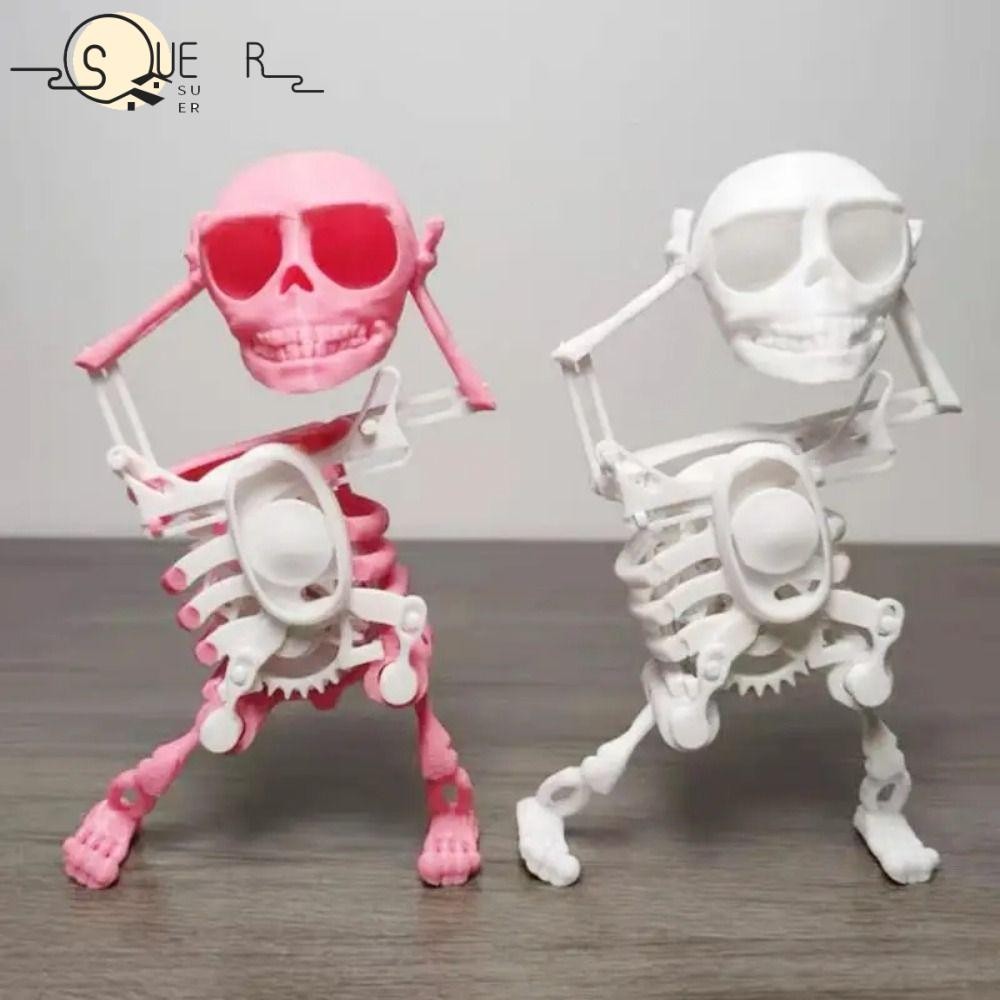 SUEREN Skull Dancing, Plastic Printed Dancing Skeleton Skull, Gift Mini ...