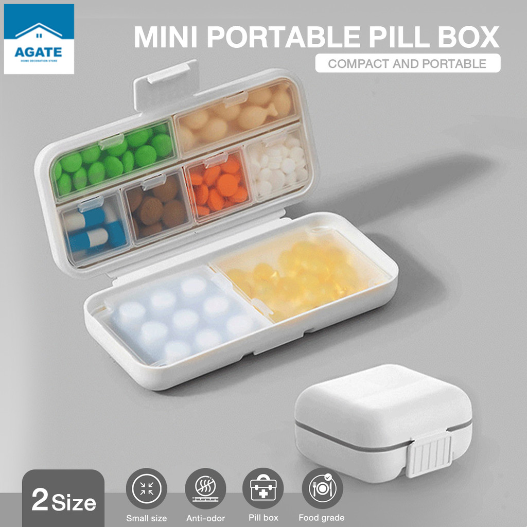 Pill Box Organizer Outdoor Travel Medicine Tablet Bekas Ubat Pil ...