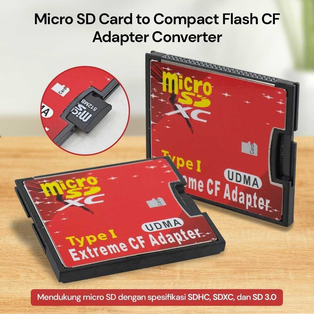 Extreme Micro SD Card to Compact Flash CF Adapter Converter - TSR58 ...