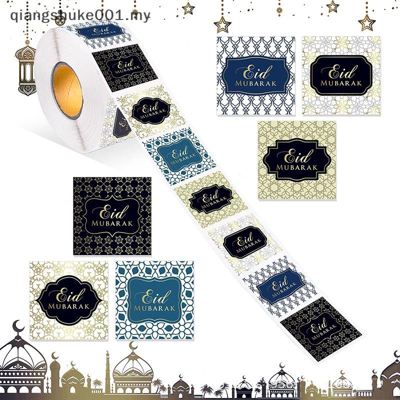 { MY Fashion } 500pcs/roll 2025 EID Mubarak Stickers Gift Bag Candy Box ...