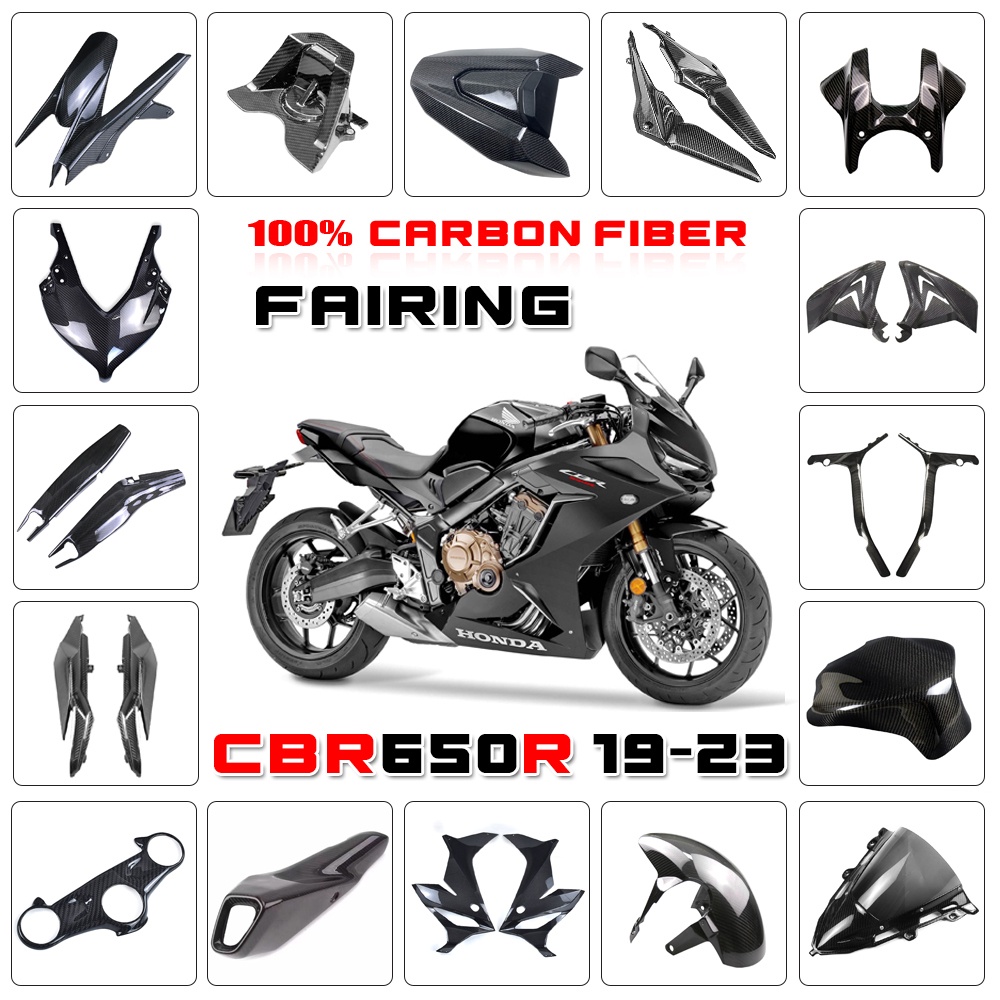 New Real Dry Carbon Fiber Motorcycle Front Fairing Fender Side Panel ...