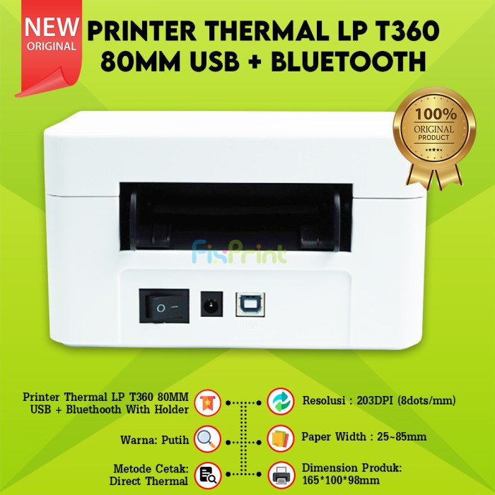 Iware Barcode Label Printer LPT360 LP T360/DT360 Thermal Label 80mm