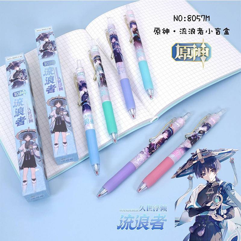 1Pcs Game Genshin Impact Creative Gel Pen Zhongli Xiao Yae Miko Raiden ...