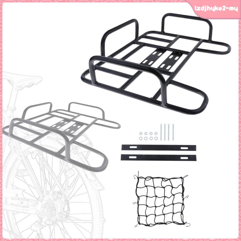 [lzdjhyke2] Bike Rear Basket Bike Cargo Rack with Cargo Net Detachable