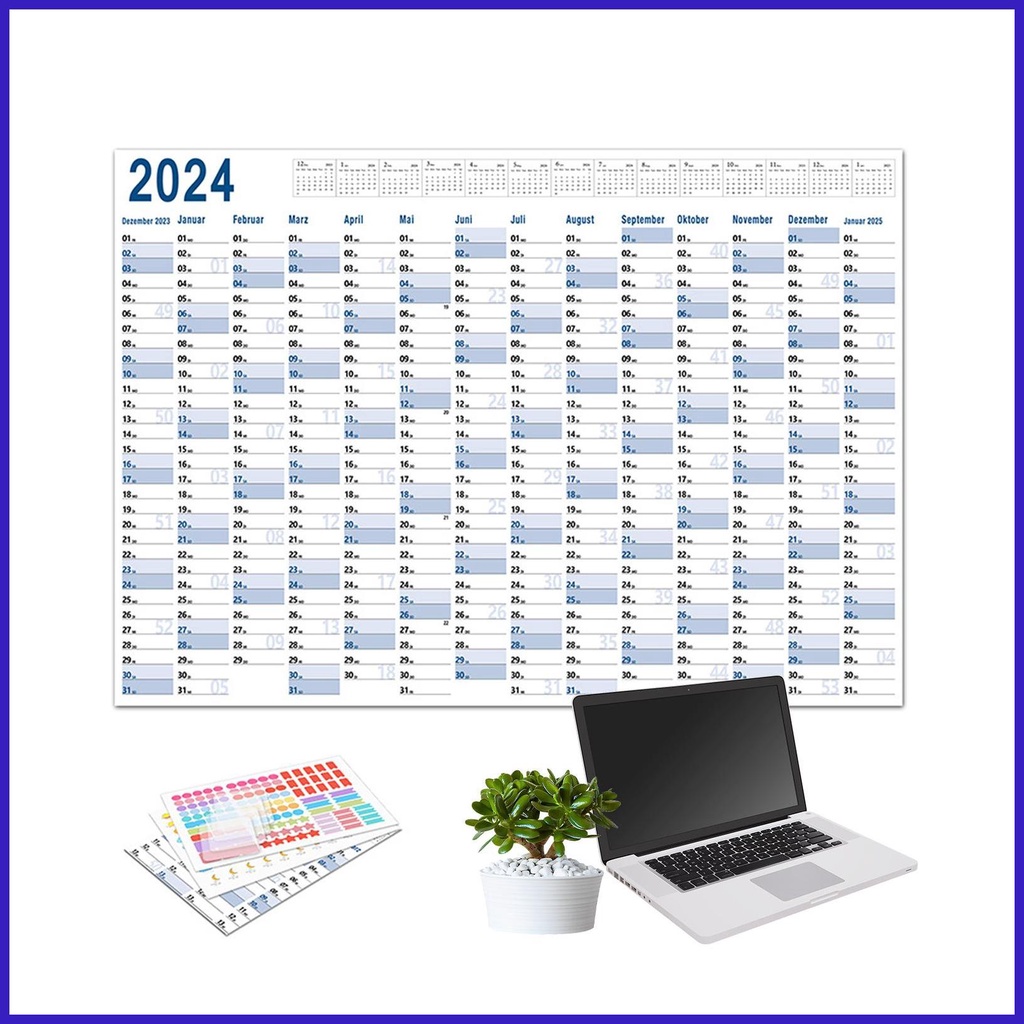 Yearly Wall Calendar 2024 Thick Paper Yearly Planner Full Year Calendar