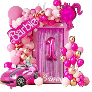 Princess Girl Barbie Birthday Party Decoration Barbie Balloons Background  Supplies Banner Cake Toppers For Baby Shower Girls Toy
