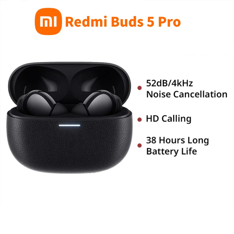 Original Xiaomi Redmi Buds 5 Pro 52dB Noise Cancelling Bluetooth TWS  Earphone 38H Battery Life IP54 Dust Water Resistant Earbuds