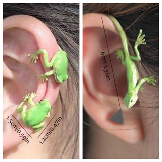 LOMBARD Lizard Earless Piercing Earrings, Gothic Punk Gecko Ear Bone ...