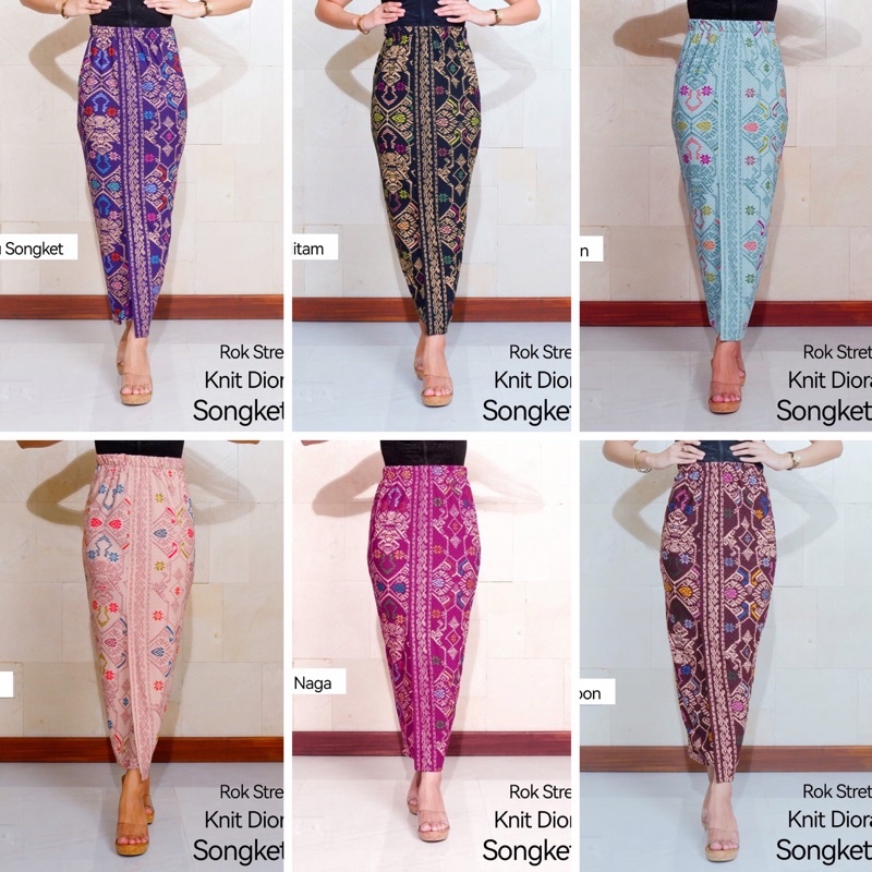 ROK KNIT STRETCH DIORAMA SONGKET BALI | ROK PANJANG BAWAHAN KEBAYA ...