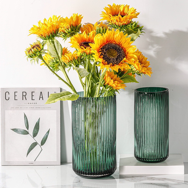 Vertical Straight Round Bottom Glass Vase Rose Lily Vase Vase