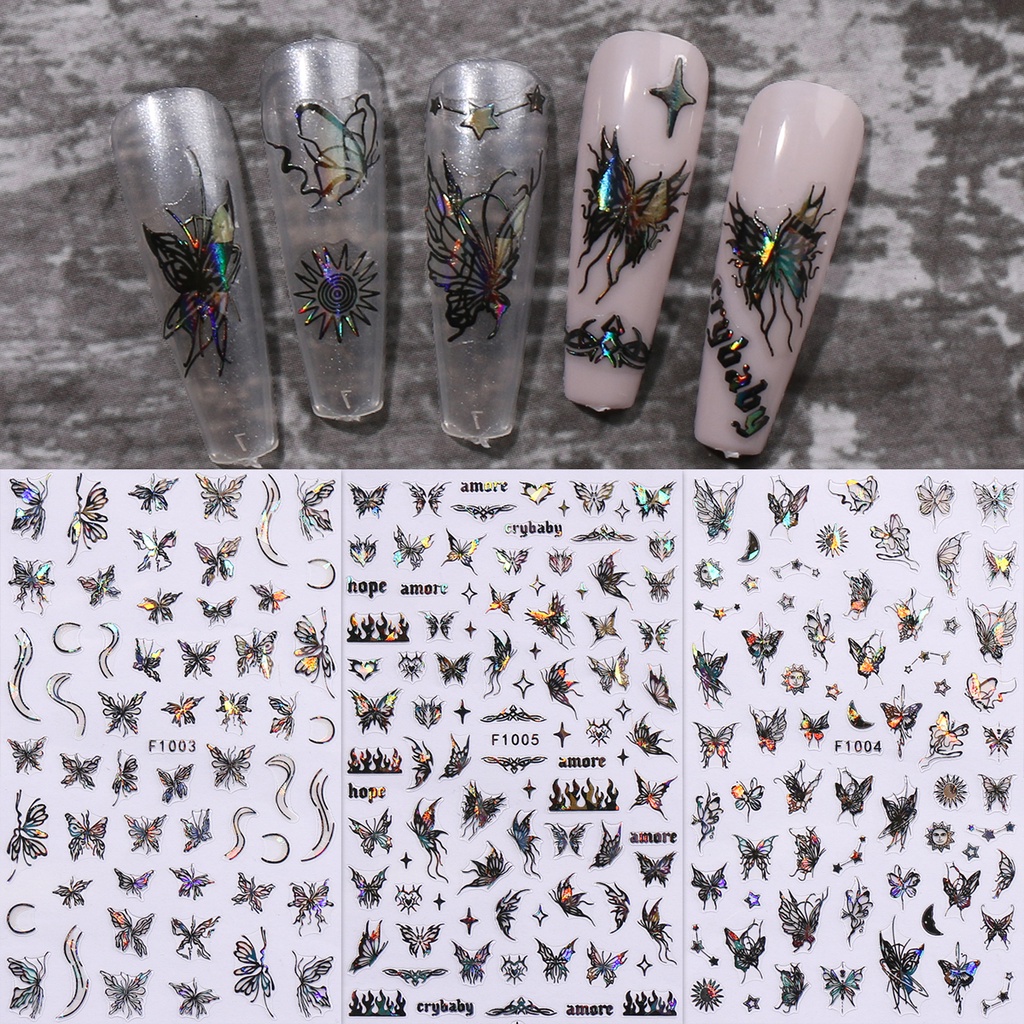 HAMA NAIL Nail Art Stickers Wholesale Stars Moon Butterflies Laser