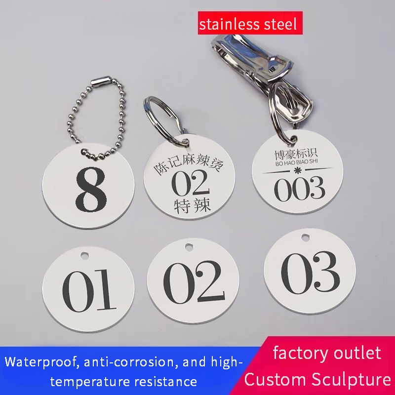 Stainless Steel Key Plate Laser Number Plate Number Bathroom Sauna Hand ...