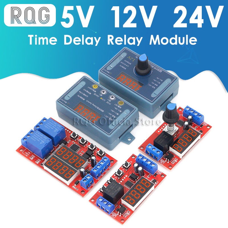 DC 5V 12V 24V 10A Adjustable Time Delay Relay Module LED Digital ...