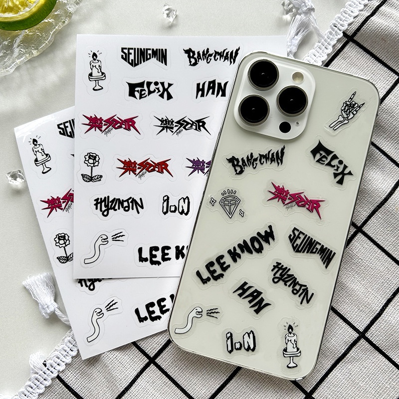Kpop Stray Kids ROCK-STAR Ticker Cartoon Transparent PVC Waterproof ...