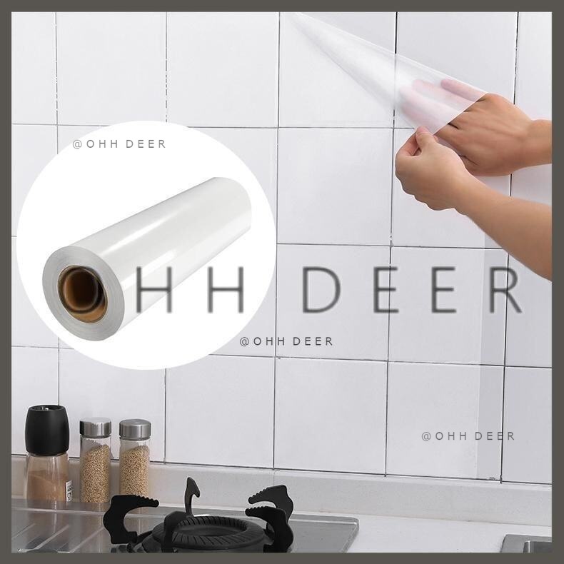 OHHDEER 60cm x 500cm Transparent Kitchen Oilproof Wall Sticker Heat