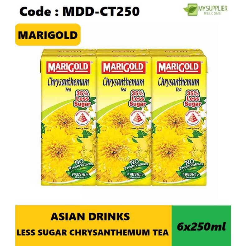 MDD-CT250 6PCS 250ml Marigold UHT Chrys Tea-Less Sugar | Shopee Malaysia