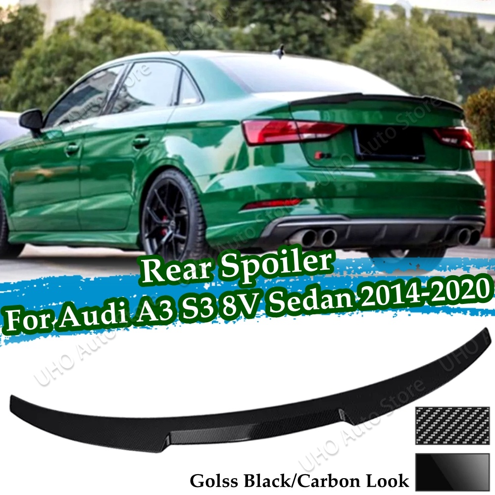 thumbnail image 2 of Gloss Black Rear Trunk Spoiler For Audi A3 S3 Sedan 2014-2020 - V-Style Sport Lip Wing 2 of 11
