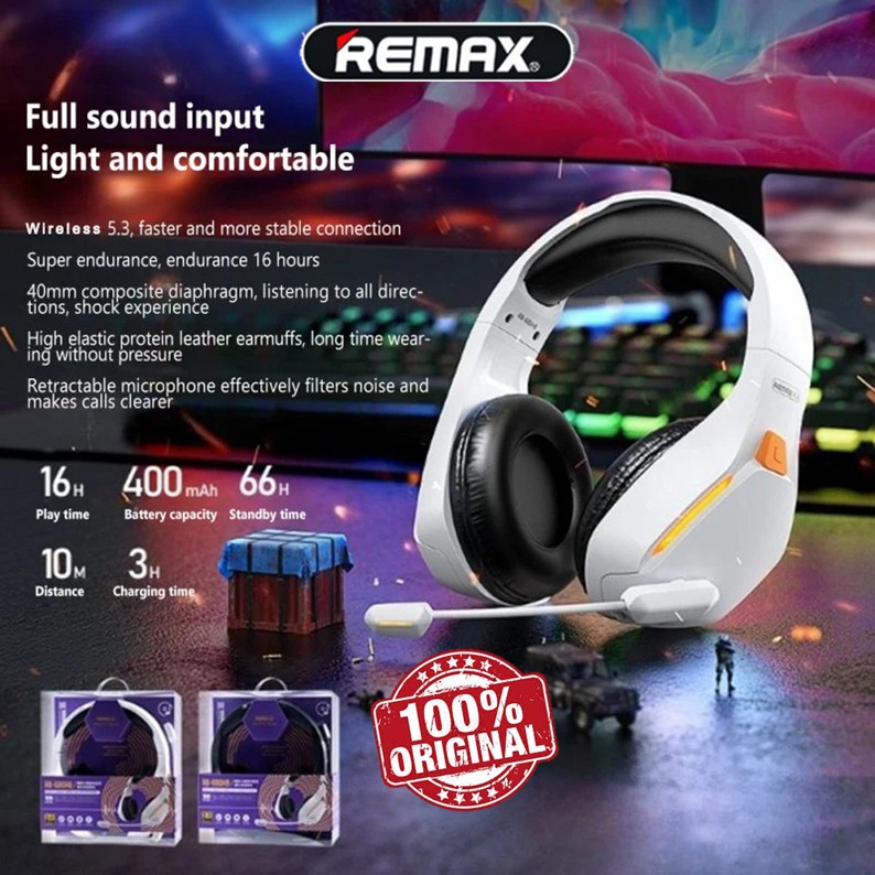 Original Remax Headphone Gaming Headphone Bluetooth Gaming Headset ...