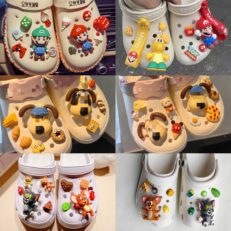 Cartoon Tom and Jerry Jibbitz Set Super Mario Game Jibits for Crocs