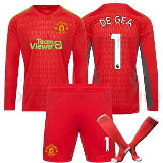 Manchester United No1 De Gea Black Goalkeeper Long Sleeves Soccer Club Jersey