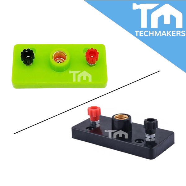 Bulb Holder with 2-Holder Screw Mouth Education Sains STEM School for E10 Bulb (Not Included) DIY Arduino Techmakers