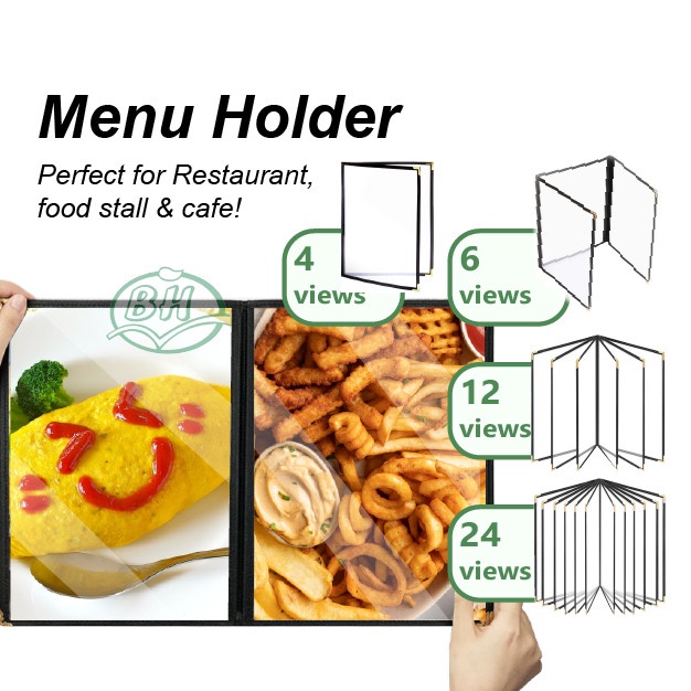 A4 PVC Transparent Menu Cover Sleeve for Cafe & Restaurant /Clear Menu ...