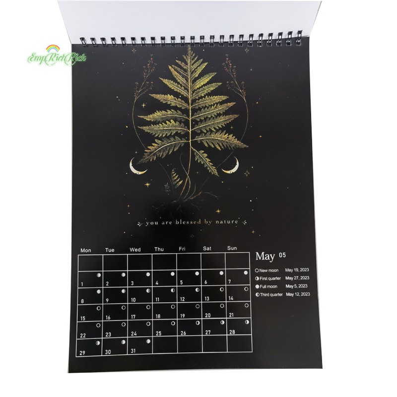 ERHK> 2024 Dark Forest Calendar Creative Illustrated Wall Lunar