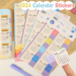 2024 Year Monthly Calendar Transparent Dividers Bookmark Notebook Agenda  Notes Planner Loose-leaf Dividers