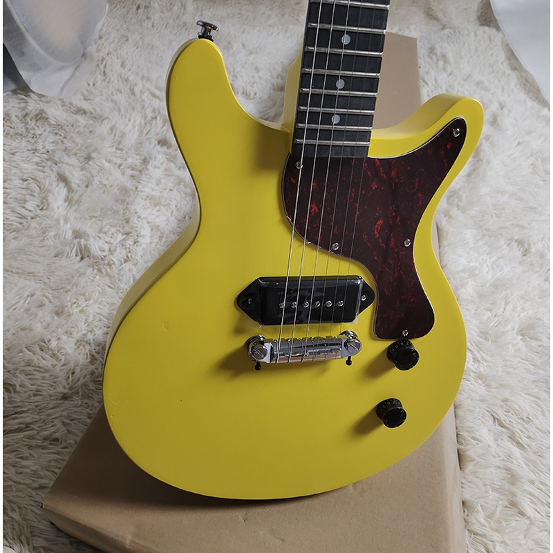 Classic Gibson Junior Yellow Electric Guitar P90 Pickups Chrome Bridge