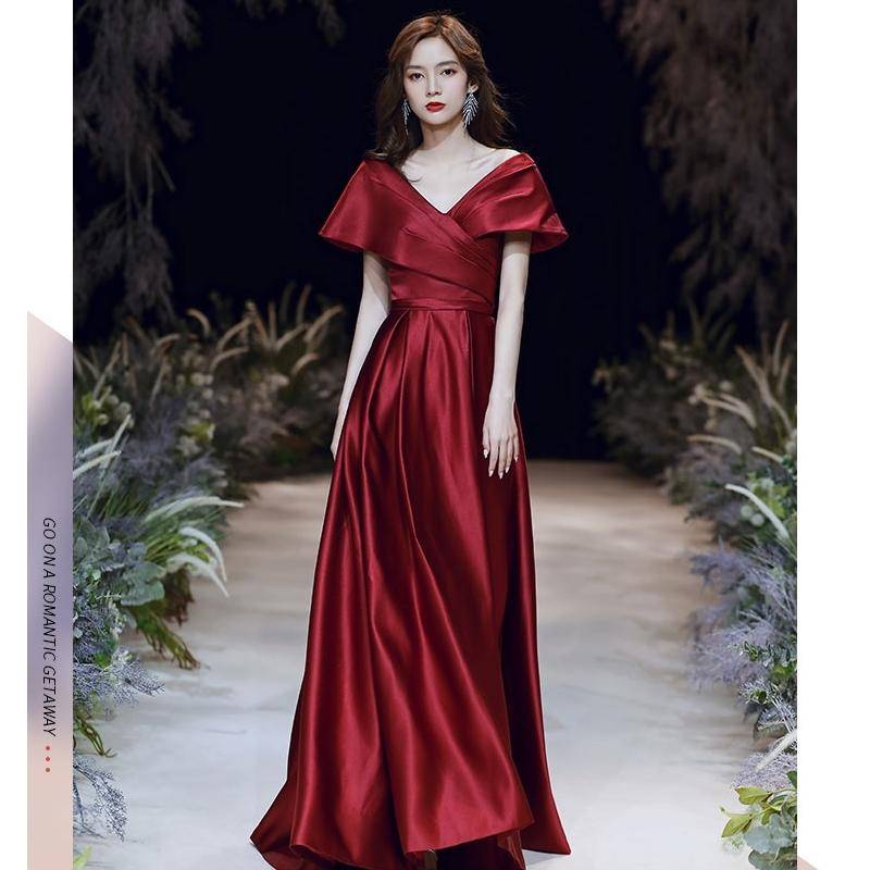 (size M/L) Clearance Red Dress off Shoulder Evening Dress Engagement