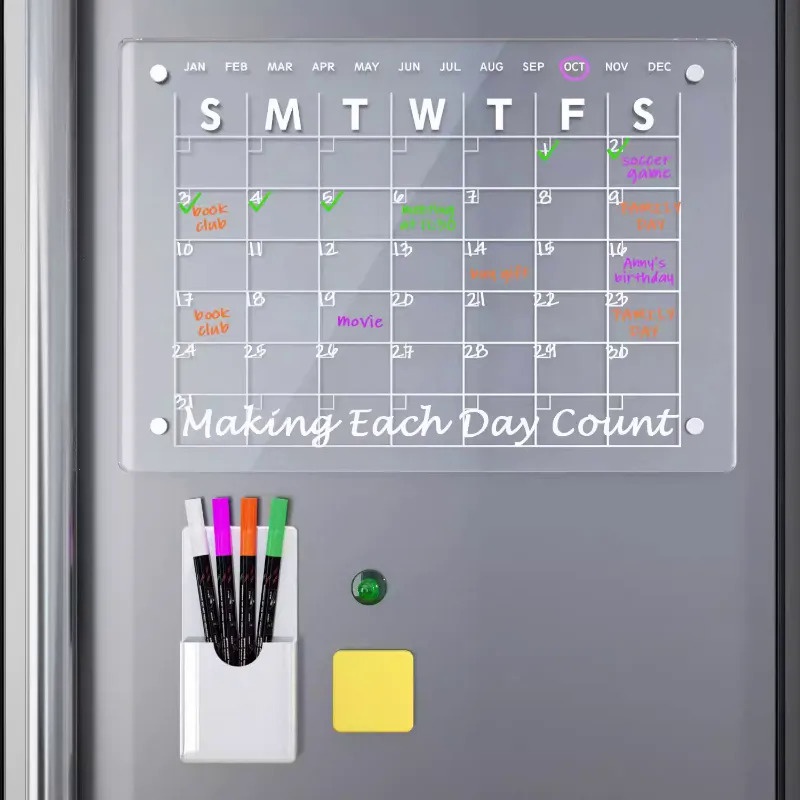 Fridge Sticker Calendar Board Planner Reusable Dry